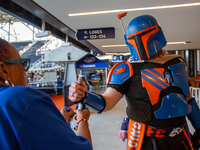 Cincinnati supporters are seen prior to the start of the 'Hell is Real' Major League Soccer match between FC Cincinnati and the Columbus Cre...