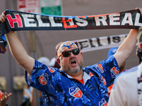 Cincinnati supporters are seen prior to the start of the 'Hell is Real' Major League Soccer match between FC Cincinnati and the Columbus Cre...