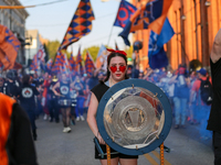 Cincinnati supporters are seen prior to the start of the 'Hell is Real' Major League Soccer match between FC Cincinnati and the Columbus Cre...