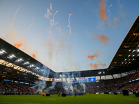 Fireworks at TQL Stadium are seen prior to the start of the 'Hell is Real' Major League Soccer match between FC Cincinnati and the Columbus...