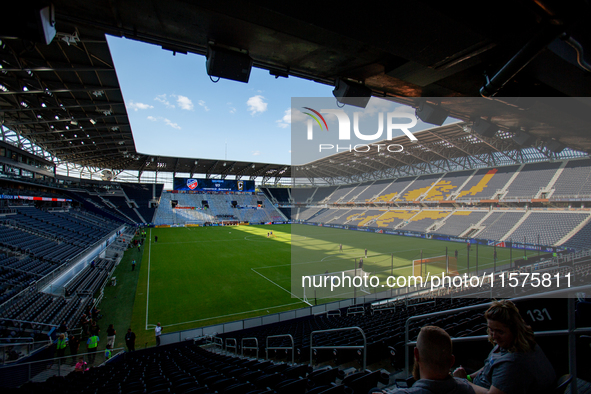 TQL Stadium is seen prior to the start of the 'Hell is Real' Major League Soccer match between FC Cincinnati and the Columbus Crew at TQL St...