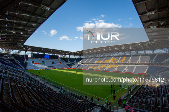 TQL Stadium is seen prior to the start of the 'Hell is Real' Major League Soccer match between FC Cincinnati and the Columbus Crew at TQL St...