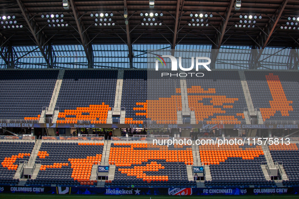 TQL Stadium is seen prior to the start of the 'Hell is Real' Major League Soccer match between FC Cincinnati and the Columbus Crew at TQL St...