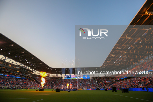 TQL Stadium is seen prior to the start of the 'Hell is Real' Major League Soccer match between FC Cincinnati and the Columbus Crew at TQL St...