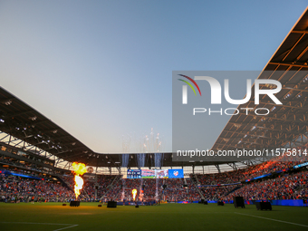 TQL Stadium is seen prior to the start of the 'Hell is Real' Major League Soccer match between FC Cincinnati and the Columbus Crew at TQL St...