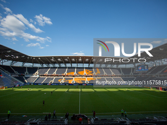 TQL Stadium is seen prior to the start of the 'Hell is Real' Major League Soccer match between FC Cincinnati and the Columbus Crew at TQL St...