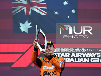 Oscar Piastri of McLaren after the Formula 1 Grand Prix of Azerbaijan at Baku City Circuit in Baku, Azerbaijan on September 15, 2024. (