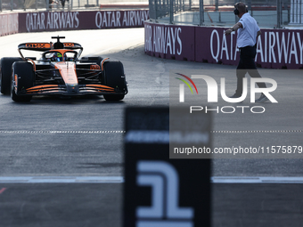 Oscar Piastri of McLaren after the Formula 1 Grand Prix of Azerbaijan at Baku City Circuit in Baku, Azerbaijan on September 15, 2024. (