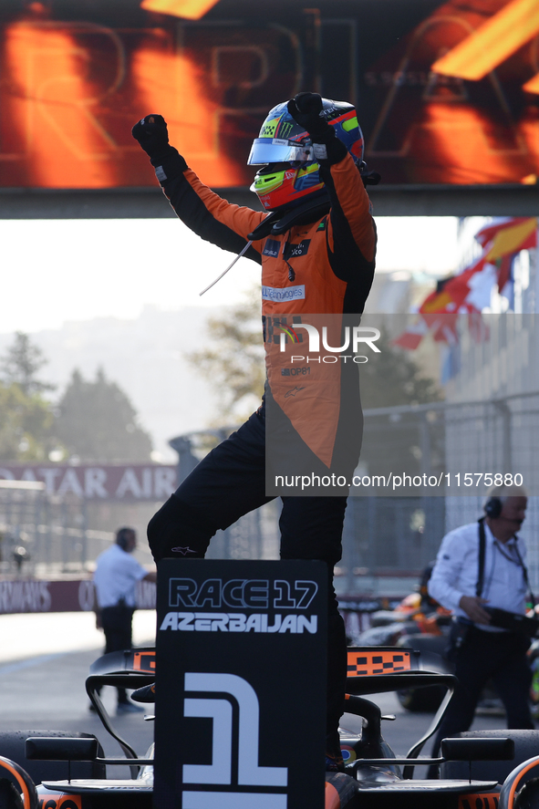 Oscar Piastri of McLaren after the Formula 1 Grand Prix of Azerbaijan at Baku City Circuit in Baku, Azerbaijan on September 15, 2024. 