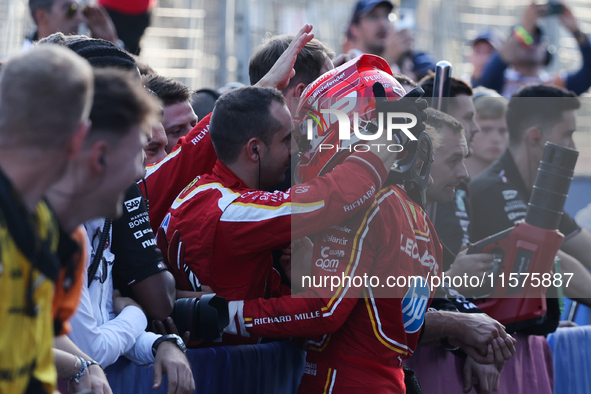 Charles Leclerc of Ferrari after the Formula 1 Grand Prix of Azerbaijan at Baku City Circuit in Baku, Azerbaijan on September 15, 2024. 