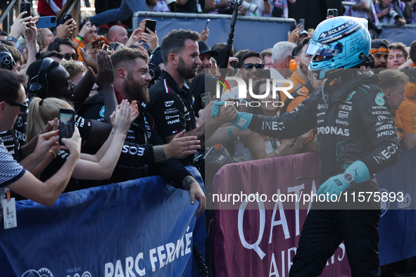 George Russell of Mercedes after the Formula 1 Grand Prix of Azerbaijan at Baku City Circuit in Baku, Azerbaijan on September 15, 2024. 