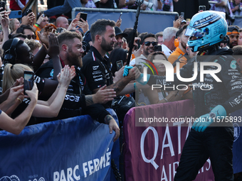 George Russell of Mercedes after the Formula 1 Grand Prix of Azerbaijan at Baku City Circuit in Baku, Azerbaijan on September 15, 2024. (