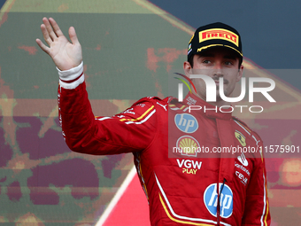 Charles Leclerc of Ferrari after the Formula 1 Grand Prix of Azerbaijan at Baku City Circuit in Baku, Azerbaijan on September 15, 2024. (