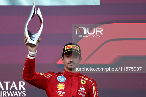 Charles Leclerc of Ferrari after the Formula 1 Grand Prix of Azerbaijan at Baku City Circuit in Baku, Azerbaijan on September 15, 2024. 