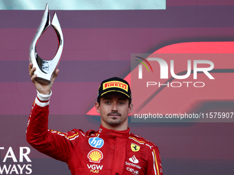 Charles Leclerc of Ferrari after the Formula 1 Grand Prix of Azerbaijan at Baku City Circuit in Baku, Azerbaijan on September 15, 2024. (