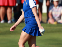 GAINESVILLE, VIRGINIA - SEPTEMBER 14: Charley Hull of Team Europe walks to the 14th green during Day Two of the Solheim Cup at Robert Trent...