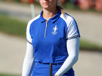 GAINESVILLE, VIRGINIA - SEPTEMBER 14: Emily Kristine Pedersen of Team Europe walks on the 14th green during Day Two of the Solheim Cup at Ro...