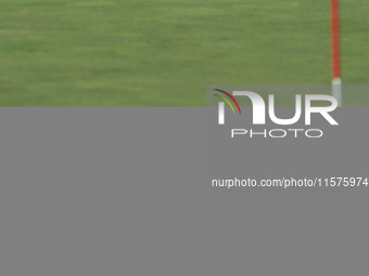 GAINESVILLE, VIRGINIA - SEPTEMBER 14: Lexi Thompson of the United States putts on the 14th green during Day Two of the Solheim Cup at Robert...