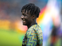 Houston Dynamo midfielder Brooklyn Raines (35) warms up ahead of a match against Real Salt Lake at Shell Energy Stadium in Houston, Texas, o...