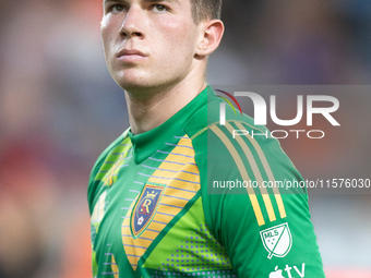 Real Salt Lake goalkeeper Gavin Beavers during a match between Houston Dynamo and Real Salt Lake at Shell Energy Stadium in Houston, Texas,...