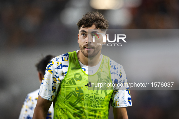 Real Salt Lake midfielder Matt Crooks (25) participates in a match between Houston Dynamo and Real Salt Lake at Shell Energy Stadium in Hous...