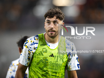 Real Salt Lake midfielder Matt Crooks (25) participates in a match between Houston Dynamo and Real Salt Lake at Shell Energy Stadium in Hous...