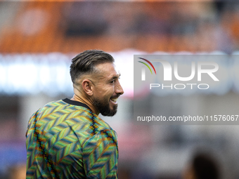 Houston Dynamo team captain Hector Herrera smiles at fans during a match between Houston Dynamo and Real Salt Lake at Shell Energy Stadium i...