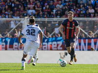 Gaston Campi of San Lorenzo plays the ball during a match between San Lorenzo and Velez as part of Copa de la Liga 2024 at Estadio Pedro Bid...