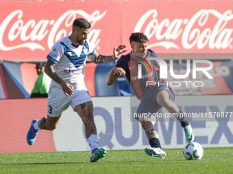 Matias Reali of San Lorenzo plays the ball during a match between San Lorenzo and Velez as part of Copa de la Liga 2024 at Estadio Pedro Bid...