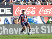 Gonzalo Lujan of San Lorenzo plays the ball during a match between San Lorenzo and Velez as part of Copa de la Liga 2024 at Estadio Pedro Bi...