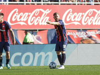 Iker Muniain of San Lorenzo plays the ball during a match between San Lorenzo and Velez as part of Copa de la Liga 2024 at Estadio Pedro Bid...