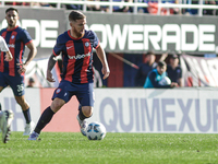 Iker Muniain of San Lorenzo plays the ball during a match between San Lorenzo and Velez as part of Copa de la Liga 2024 at Estadio Pedro Bid...