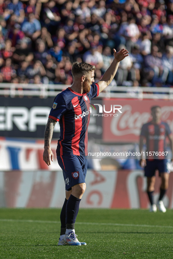 Iker Muniain of San Lorenzo is seen in action during the match between San Lorenzo and Velez as part of Copa de la Liga 2024 at Estadio Pedr...