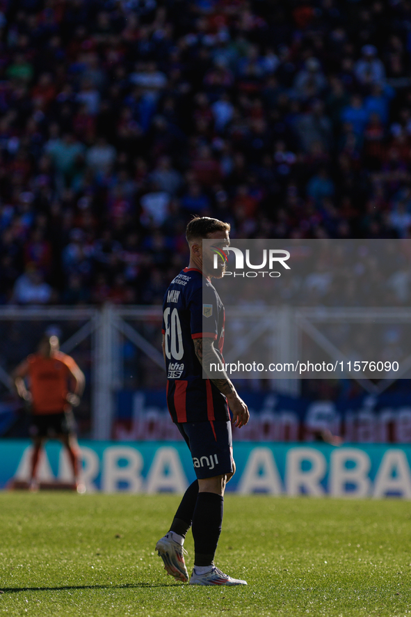 Iker Muniain of San Lorenzo is seen in action during the match between San Lorenzo and Velez as part of Copa de la Liga 2024 at Estadio Pedr...