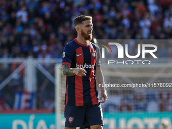 Iker Muniain of San Lorenzo is seen in action during the match between San Lorenzo and Velez as part of Copa de la Liga 2024 at Estadio Pedr...