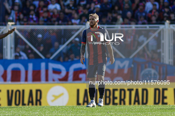 Iker Muniain of San Lorenzo is seen in action during the match between San Lorenzo and Velez as part of Copa de la Liga 2024 at Estadio Pedr...