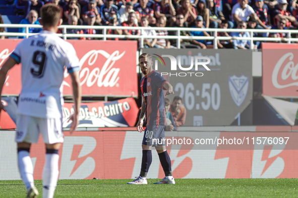 Iker Muniain of San Lorenzo is seen in action during the match between San Lorenzo and Velez as part of Copa de la Liga 2024 at Estadio Pedr...