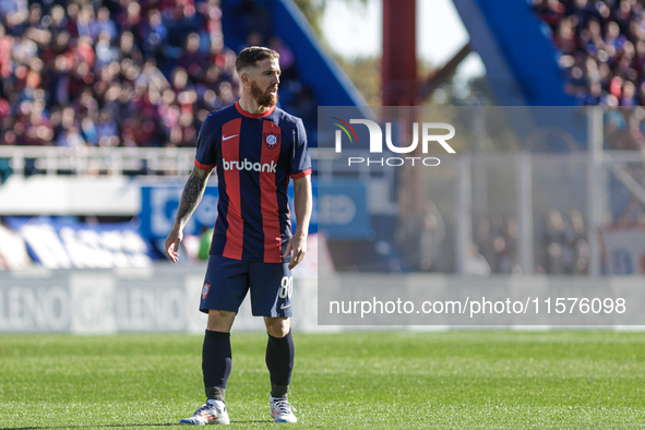 Iker Muniain of San Lorenzo is seen in action during the match between San Lorenzo and Velez as part of Copa de la Liga 2024 at Estadio Pedr...