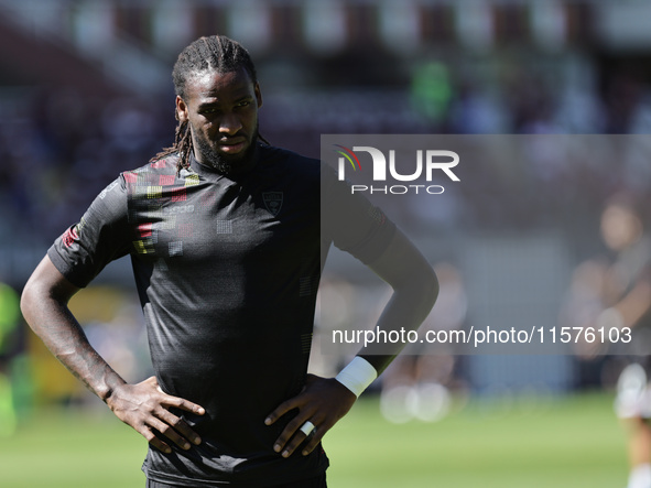 Kialonda Gaspar during the Serie A 2024-2025 match between Torino and Lecce in Torino, Italy, on September 15, 2024 