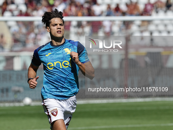 Samuele Ricci during the Serie A 2024-2025 match between Torino and Lecce in Torino, Italy, on September 15, 2024 