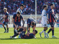 Iker Muniain, Alexis Cuello, and Malcom Braida of San Lorenzo during the match between San Lorenzo and Velez as part of Copa de la Liga 2024...