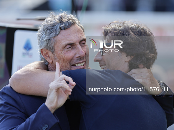 Luca Gotti and Paolo Vanoli during the Serie A 2024-2025 match between Torino and Lecce in Torino, Italy, on September 15, 2024 