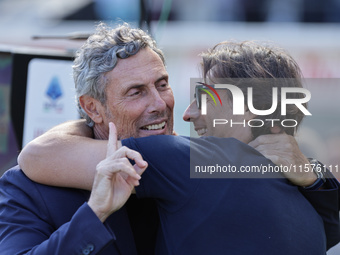 Luca Gotti and Paolo Vanoli during the Serie A 2024-2025 match between Torino and Lecce in Torino, Italy, on September 15, 2024 (