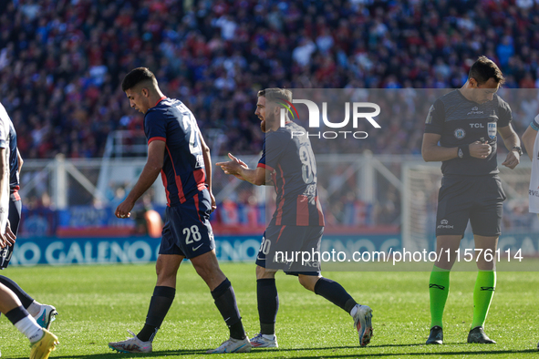 Iker Muniain of San Lorenzo gestures during the match between San Lorenzo and Velez as part of Copa de la Liga 2024 at Estadio Pedro Bidegai...