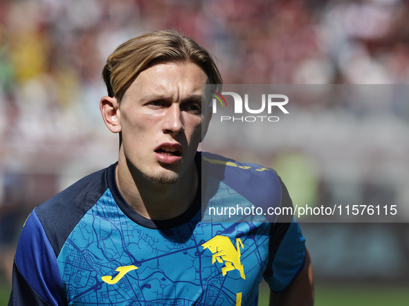 Marcus Pedersen during the Serie A 2024-2025 match between Torino and Lecce in Torino, Italy, on September 15, 2024 