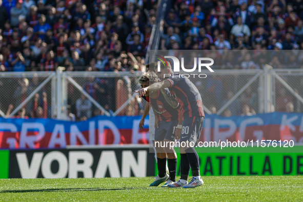 Iker Muniain and Elian Irala of San Lorenzo during the match between San Lorenzo and Velez as part of Copa de la Liga 2024 at Estadio Pedro...