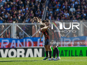 Iker Muniain and Elian Irala of San Lorenzo during the match between San Lorenzo and Velez as part of Copa de la Liga 2024 at Estadio Pedro...