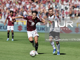 Samuele Ricci during the Serie A 2024-2025 match between Torino and Lecce in Torino, Italy, on September 15, 2024 (