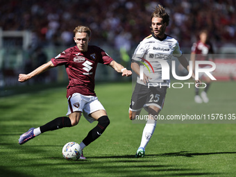 Marcus Pedersen during the Serie A 2024-2025 match between Torino and Lecce in Torino, Italy, on September 15, 2024 (