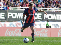 Elian Irala of San Lorenzo plays the ball during a match between San Lorenzo and Velez as part of Copa de la Liga 2024 at Estadio Pedro Bide...